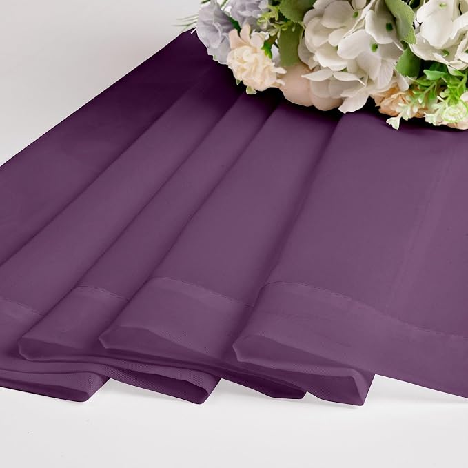 Sheer Curtains 54 Inch Length 2 Panels Set, Plam Clear Sheer Short Curtains - Image 4