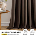 MIULEE Blackout Curtains for Bedroom 2 Panels 40"x54" Long Chocolate Brown | - Image 5