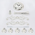 Metal Candelabra 5-Candle 10.1 Inch Tall Candle Holder Stick for Home Wedding Event and Party Festival,Silver