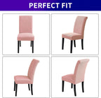 Howhic Stretch Chair Covers for Dining Room Set of 6, Removable Washable Dining Room Chair Covers, Dining Chair Slipcovers Seat Protector, Great for Home Decor and Banquet (Dusty Pink, 6 Pack)