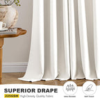 MIULEE Blackout Curtains for Bedroom 2 Panels 40 x 54 Inch Long Ivory | Thermal - Image 5