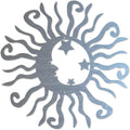 Riverside Designs Wacky Solar Moon Metal Wall Art Steel Outdoor Decor | Heavy-Duty and Waterproof | Made in USA (Silver, 24L x 24W)