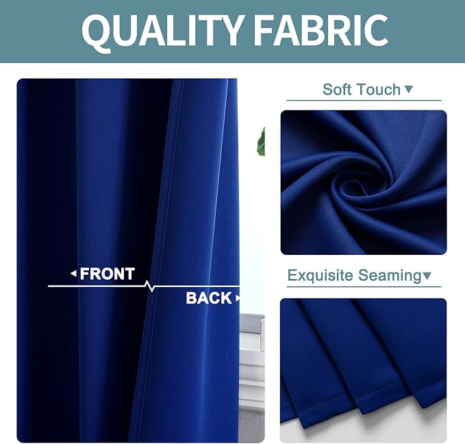 ChrisDowa Blackout Curtains for Bedroom and Living Room 108 Inches Long | 2 - Image 3
