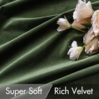 MIULEE Velvet Curtains 52x102 inches 2 Panels Olive Green Blackout Curtains | - Image 4