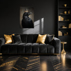 OAAPITI Raven King Wall Art Mysterious Black Bird Painting Dark Gothic Animal Canvas Print for Living Room Bedroom Home Office Inspirational Decor(Artwork-8,16"x24")