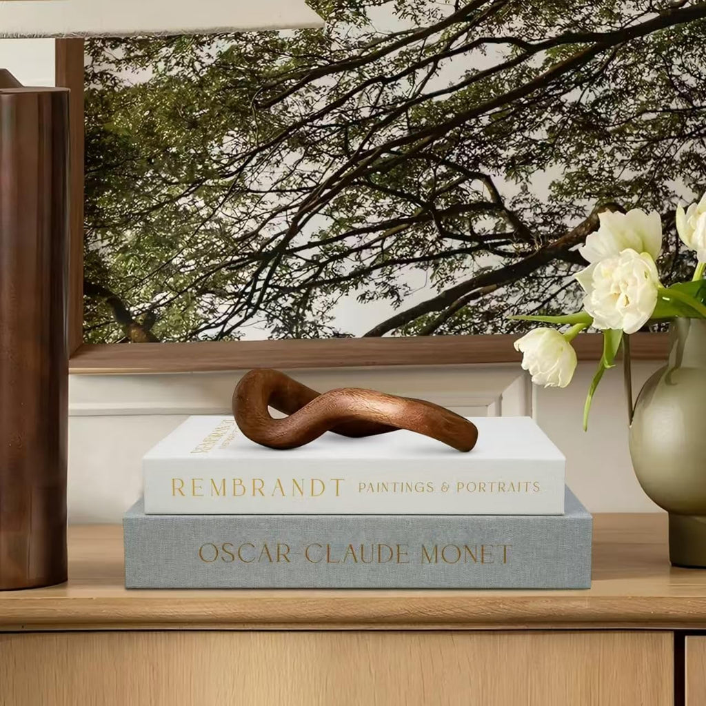 Linen Decorative Books for Home Decor,Set of 2 Aesthetic Faux Decor Book for Decoration,Fake Books for Bookshelf,Keepsake Storage Box (Sage & Beige)