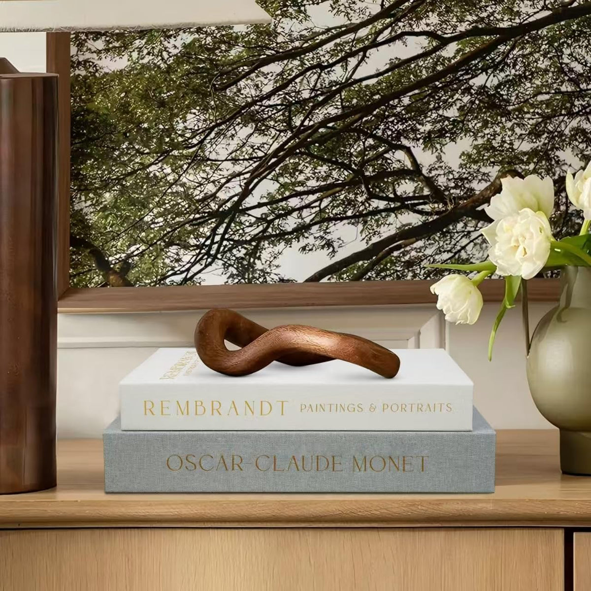 Linen Decorative Books for Home Decor,Set of 2 Aesthetic Faux Decor Book for Decoration,Fake Books for Bookshelf,Keepsake Storage Box (Sage & Beige)
