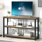 FOLUBAN Modern Sofa Table for Entryway, 3 Tier Narrow Console Table for Living Room Hallway Behind Couch, Rustic Oak
