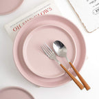 Stone Lain Albie Stoneware 32-Piece Modern Dinnerware Set, Kitchen Plates and Bowls Sets, Dish Set for 8, Pink