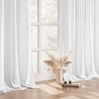MIULEE White Linen Curtains Short 54 Inch Long 2 Panels - Image 5