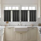 MIULEE 4-Panel 36 Inch Blackout Kitchen Tier Curtains Over Sink Dark Grey | - Image 7