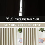 Vision Home Sand Pinch Pleated Full Blackout Curtains Linen Blended Room - Image 4