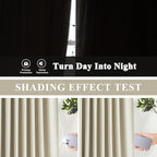 Vision Home Sand Pinch Pleated Full Blackout Curtains Linen Blended Room - Image 7
