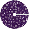 Christmas Purple Snowflakes Tree Skirt, Seasonal Tree Mat Holiday Party Supplies Ornaments Indoor Outdoor Decorations for Tabletop Trees 47.2 Inches