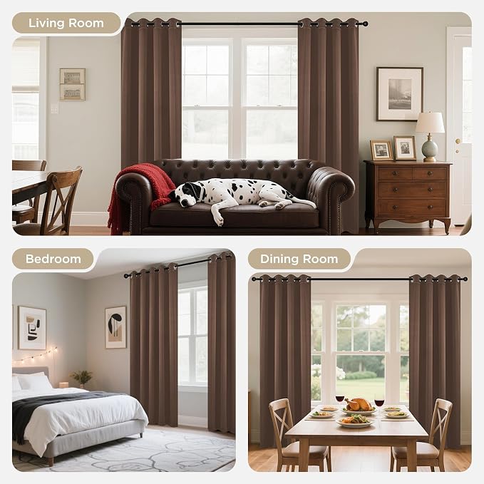 Joydeco Blackout Curtains 63 Inch Length 2 Panels Set, Thermal Insulated Long - Image 8