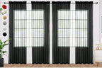 SpaceDresser Black Sheer Curtains 4 Panels Rod Pocket Semi-Sheer Curtain 45 by SpaceDresser