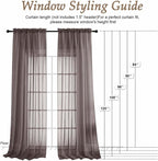 Chocolate Bedroom Curtains 2 Panel Sets 96 Inch Length, 59 Inch Extra Wide - Image 2