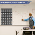 Loghot Classroom Accessories Closet Pocket Chart for Cell Phones Holder Wall Door Hanging Organizer (36 Pockets Gray)