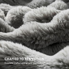 EVERGRACE Ultra Soft Luxury Fluffy Ridgeline Faux Rabbit Fur Throw Blanket, Thick Warm Bubble Throw for Bed, Cozy Plush Reversible Blankets for Couch, Chair, Sofa, Grey, 50x60 Inches, 870 GSM