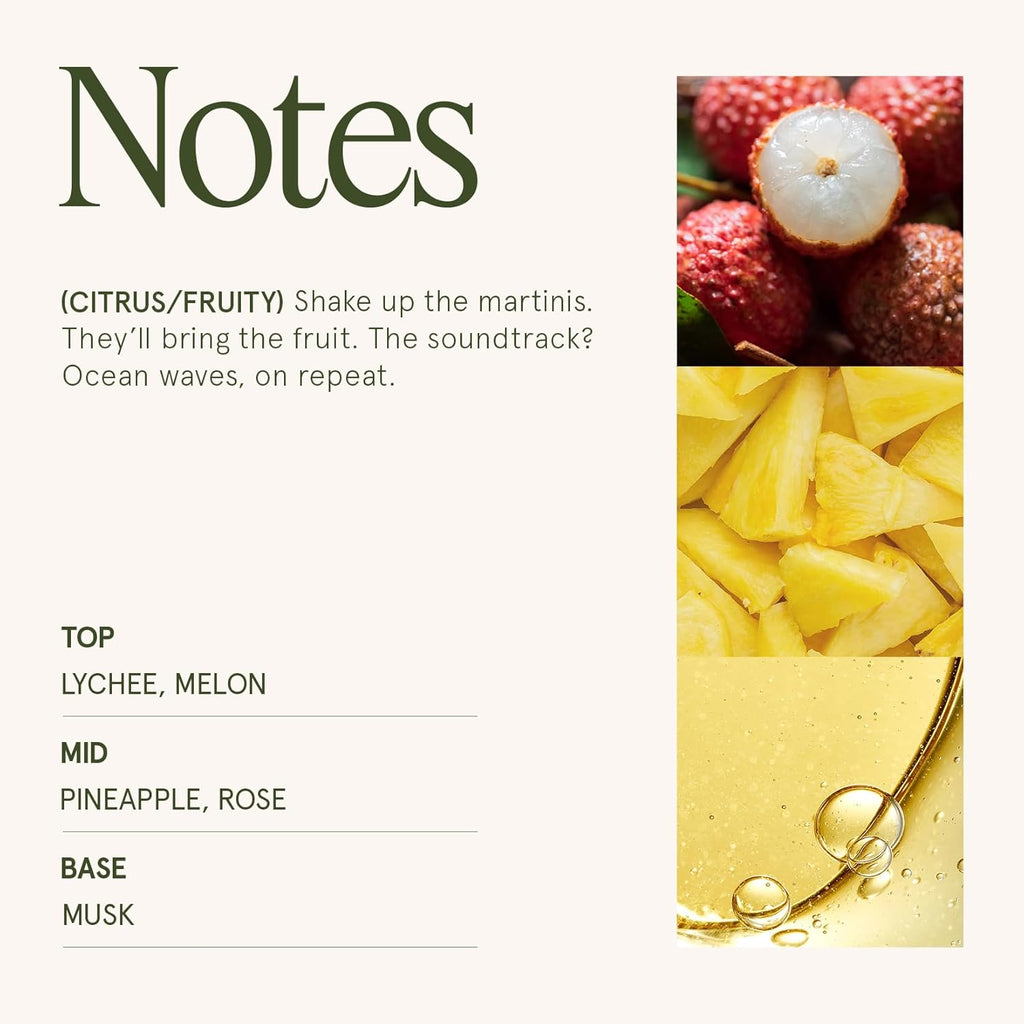 LA JOLIE MUSE Tahitian Lychee Candle - Lychee, Melon, Pineapple | 6 oz Natural Soy Wax | 40 Hours Clean Burn | Tropical Fruit Candle | Gift for Little Getaway