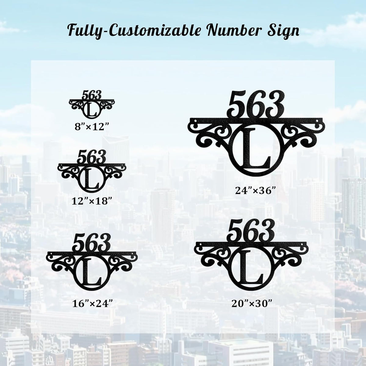 Custom Metal Address Sign Street Plaque with Initials, Personalized House Number Sign for Outside, Modern Outdoor Metal Wall Decor, Handmade New Home Gift Housewarming Gift