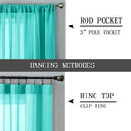 Tollpiz Short Sheer Curtains Linen Textured Living Room Curtain Sheers Light - Image 5