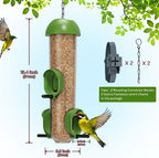LONA Bird Feeders for Outdoors 2 Pack, Tube Feeder Weatherproof with Multiple Hanging Methods, Wild Bird Feeding Silo for Outside, 3 Port