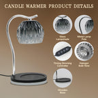 GEEZO Fragrance Candle Warmer Lamp，Electric Candle Warmer with Timer & Dimmer，Mom Christmas Birthday Gifts for Women, House Warming Gifts New Home Bedroom Decor