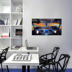 KREATIVE ARTS Canvas Prints Wall Art Airplane Cockpit Flight Deck in Sunset Photo Art Print Plane Poster Modern Home Decor Stretched and Framed Ready to Hang for Office Decorations 20x36inch