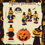 50 Pcs Halloween Mini Figurines Tiny Pumpkin Figures to Hide and Seek Rubber Wizard Miniatures Ornaments Gifts for Halloween Party Favors Table Decorations(Pumpkin)