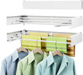 Laundry Drying Rack Collapsible, Wall Mounted Clothes Drying Rack Wall, Space Saving Drying Rack for Laundry, 19.8" Wide, 3 Aluminum Rods, 50 lb Capacity