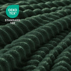 BEDELITE 3D Ribbed Emerald Green Fleece Twin Blanket - Image 3