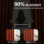 Burnt Orange Window Curtains 72 Inches Long, Fall Block Out Room Darkening - Image 3