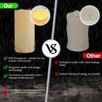 4" x 8" Waterproof Outdoor Flameless Candles with Remote and Timer, Battery Operated LED Flickering Plastic Pillar Candles for Lantern, Wedding, Porch, Ivory, Pack of 1