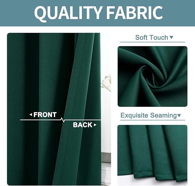 ChrisDowa Blackout Curtains for Bedroom and Living Room 63 Inches Long | 2 - Image 3