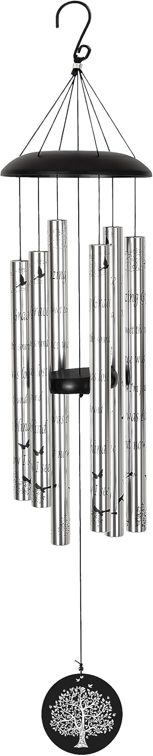 The Wind Chime CO Deep Tone Sympathy Wind Chime with 6 Andonized Aluminum Tubes Tuned Soothing Melody, Memorial Wind Chimes for Outside Decoration (Patio, Graden, Yard) 40"