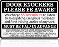 No Soliciting Sign for House Front Door - Funny Metal Tin Signs Room Decor Door Knockers Please Be Aware Warning Yard Sign, Home Bedroom Wall Art Decorations 8x12 Inch