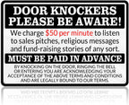 No Soliciting Sign for House Front Door - Funny Metal Tin Signs Room Decor Door Knockers Please Be Aware Warning Yard Sign, Home Bedroom Wall Art Decorations 8x12 Inch