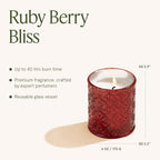 LA JOLIE MUSE Ruby Berry Bliss Scented Candle – Mandarin, Cranberry & Plum | 6 oz Festive Fall Candle | 40 Hours Clean Burn|Vibrant Scent| Gift for Hosts|Fall Tablescapes