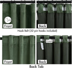 MIULEE Velvet Curtains 50W x 96L 2 Panels Olive Green Blackout Curtains | - Image 3