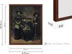 Poster Master Vintage Photograph Poster - Retro Halloween Print - Gift for Artist, Friend - Four Witches Wearing Robes, Sabbath, Coven, Sorcery - Wall Decor for Home, Office, 8x10 Brown Framed