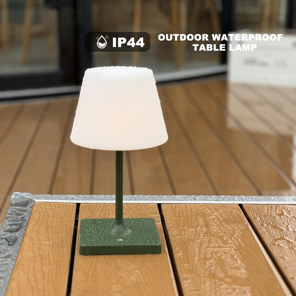 LED Cordless Table lamp Rechargeable,Outdoor Battery Operated Portable Desk lamp,Shower lamp Waterproof,4000mAh LED 3 Colors Dimmable Touch Night Lamps-Green