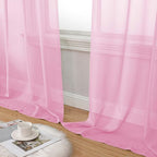 Pink Sheer Curtain for Bedroom Living Room 78 Inches Long 2 Panels Set - Image 7