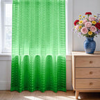 SpaceDresser Check Sheer Curtains 63 Inches 2 Panels Set, Rod Pocket Plaid - Image 3