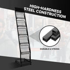 Floor-Standing Magazine Rack 6-Layer with Wheels, Brochure Display Stand for Exhibitions, Office, and Any Organization Requiring Information Display