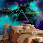 artgeist Wall Mural Galaxy 96x69 in - Peel and Stick Self-Adhesive Wallpaper Removable Large Sticker Foil Wall Decor Print Design Mural Cosmos Galaxy Cosmonaut Astronaut a-A-10328-a-a