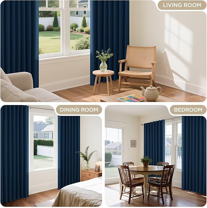 Joydeco Blackout Curtains 108 Inches Long, Thermal Insulated Black Out Curtains - Image 7
