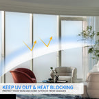 Window Privacy Film with Installation Tools, White Frosted, Static Cling, Anti UV, Heat Control, Ideal for Home Shower Office Glass Door (White Frosted, 45.2×314.9Inch)