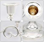 Metal Candelabra 5-Candle 10.1 Inch Tall Candle Holder Stick for Home Wedding Event and Party Festival,Silver