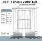 Simplebrand Black Sheer Curtains 108 Inches Long, Extra Long Rod Pocket Solid - Image 8